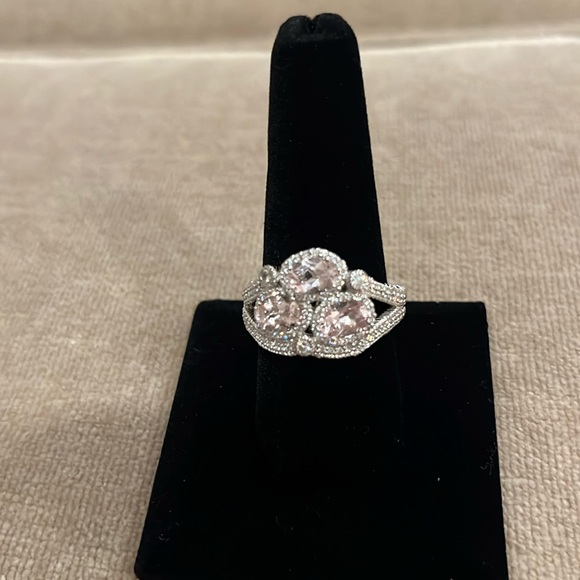 Judith Ripka Sterling Silver CZ Sparkling Ring Size 10 - Picture 3 of 13